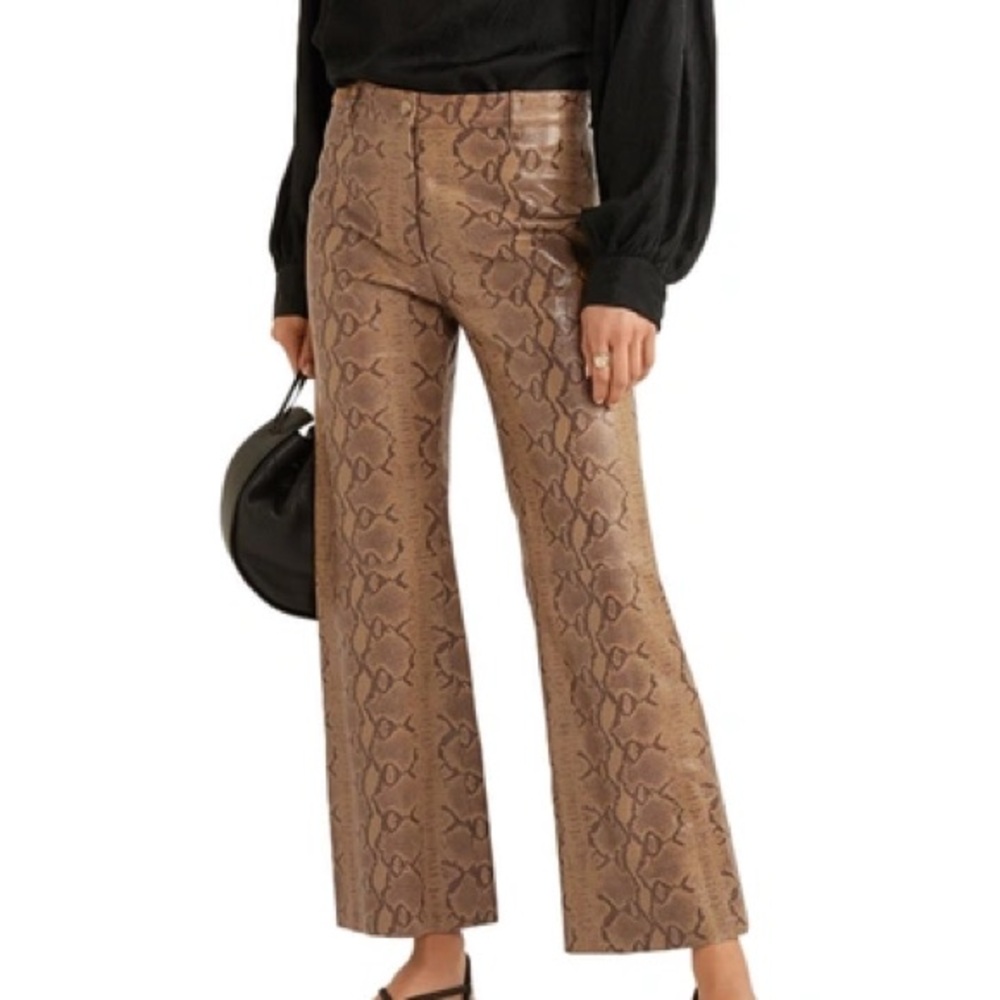 Nili lotan Vianna snake print leather trousers size 6 bnwot